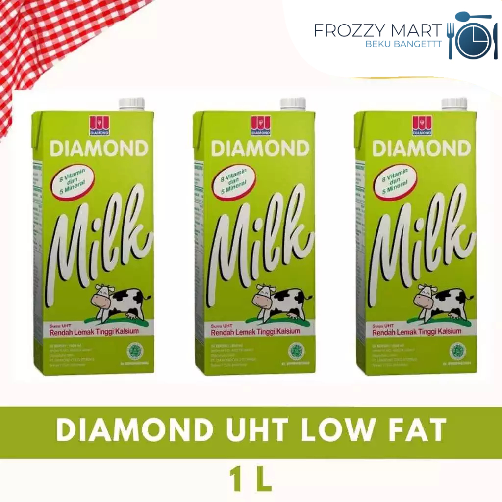 

Diamond UHT Susu 1 Liter – Low Fat / Full Cream / Cokelat | Susu UHT Literan Siap Minum