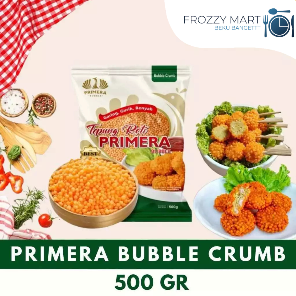 

PRIMERA Bubble Crumb 500gr | Tepung Panir Kasar Crispy Warna Orange