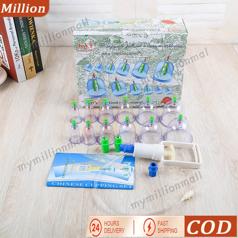 【COD】KYF Alat Bekam 12 pcs Cup l Kop Angin 12 Pcs l Vacuum Cupping Kit Isi 12 Alat Bekam / Alat Kop 
