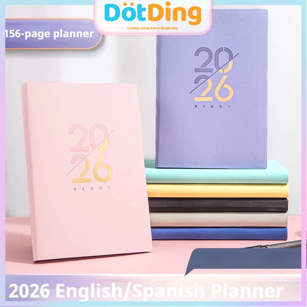 

2026 Yearly/Monthly&Weekly Planner A5 English Schedule Agenda Daily Plan Notebook Waterproof Cover with 70GSM Thicken Paper Calendar for Students&Office Stationery School Supplies
