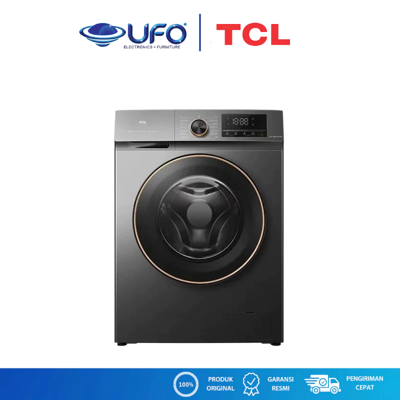 TCL Mesin Cuci Front Loading Inverter 8 Kg TWF85-P11DG | TWF85P11DG | Bukaan Depan | P11