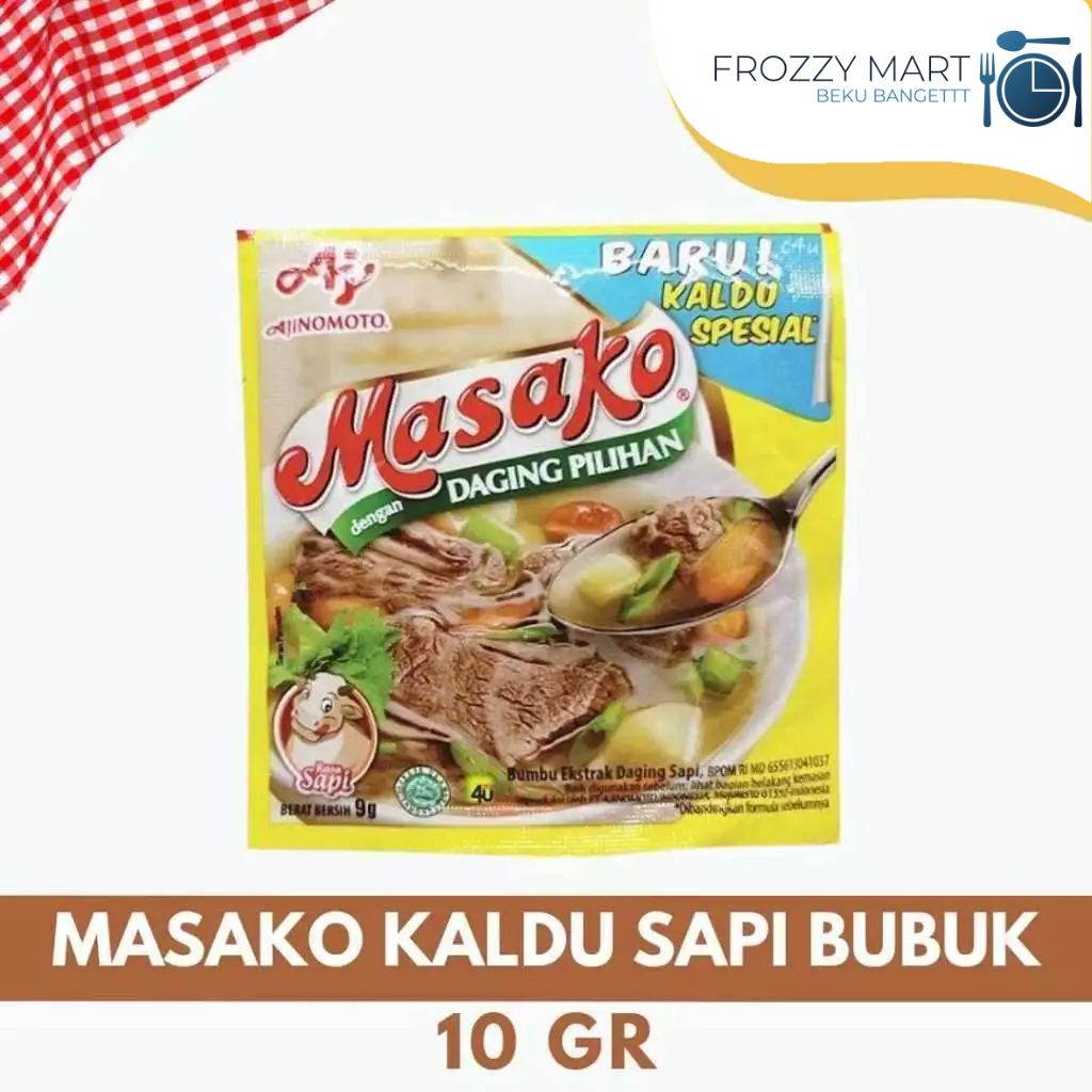 

MASAKO Kaldu Sapi Bubuk 10g / Kaldu Ayam Bubuk 9g – Bumbu Masak Penyedap Rasa Serbaguna