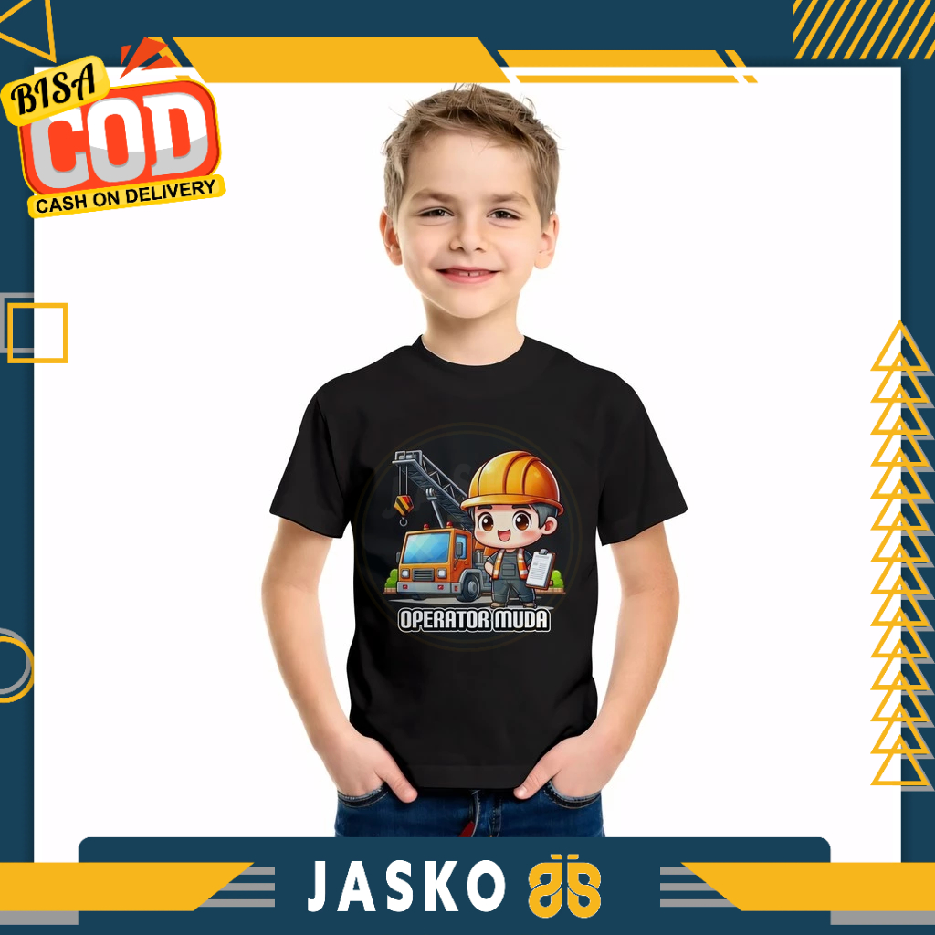 Baju Tshirt Anak Operator Crane Kaos Distro