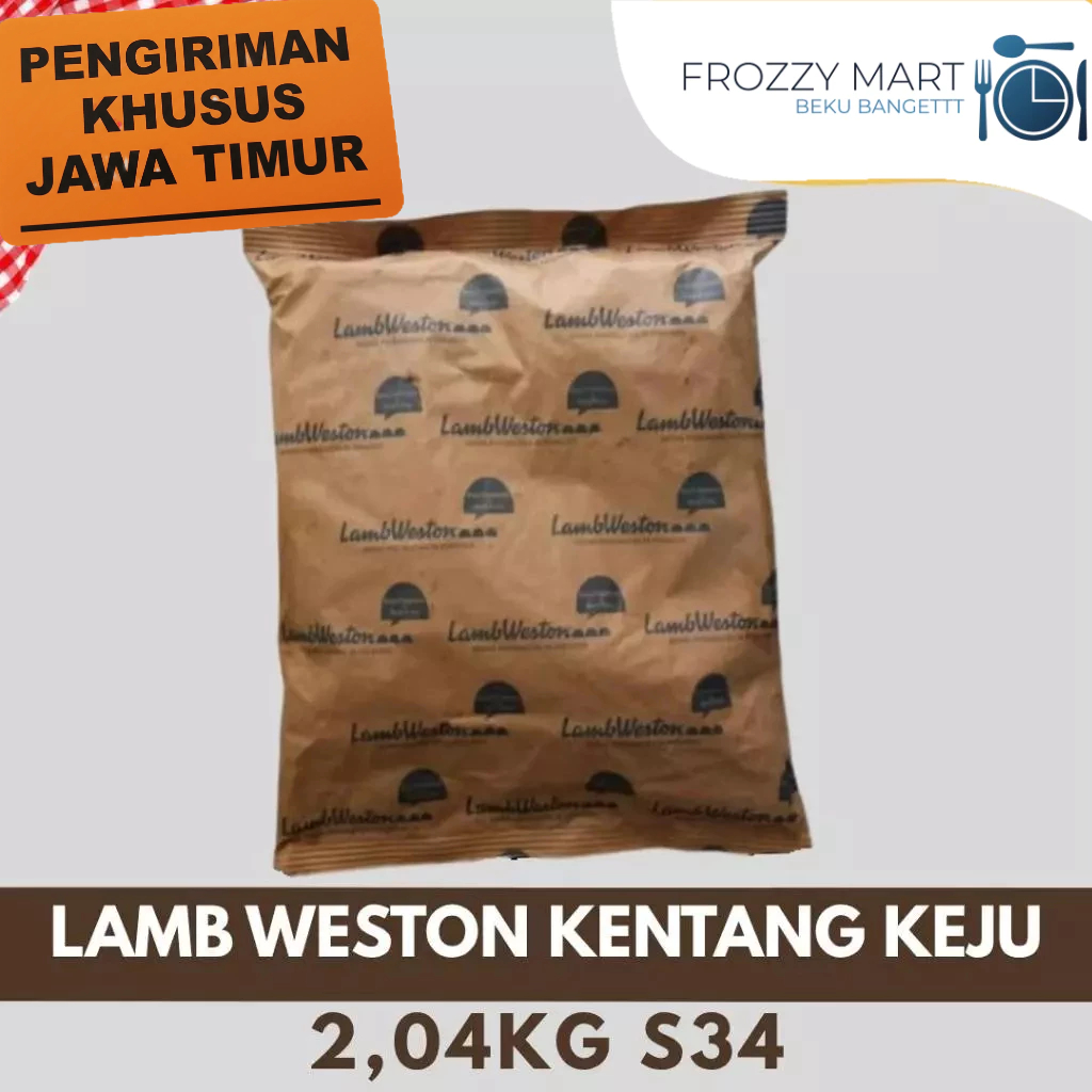

LAMB WESTON Kentang Keju 2.04kg S34 - Cheese Fries Premium Frozen Siap Goreng