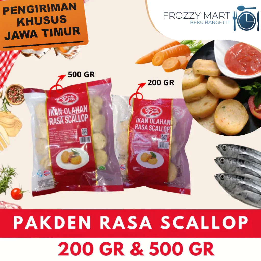 

PAKDEN Rasa Scallop 200gr / 500gr – Olahan Seafood Rasa Kerang Scallop, Frozen Food Praktis