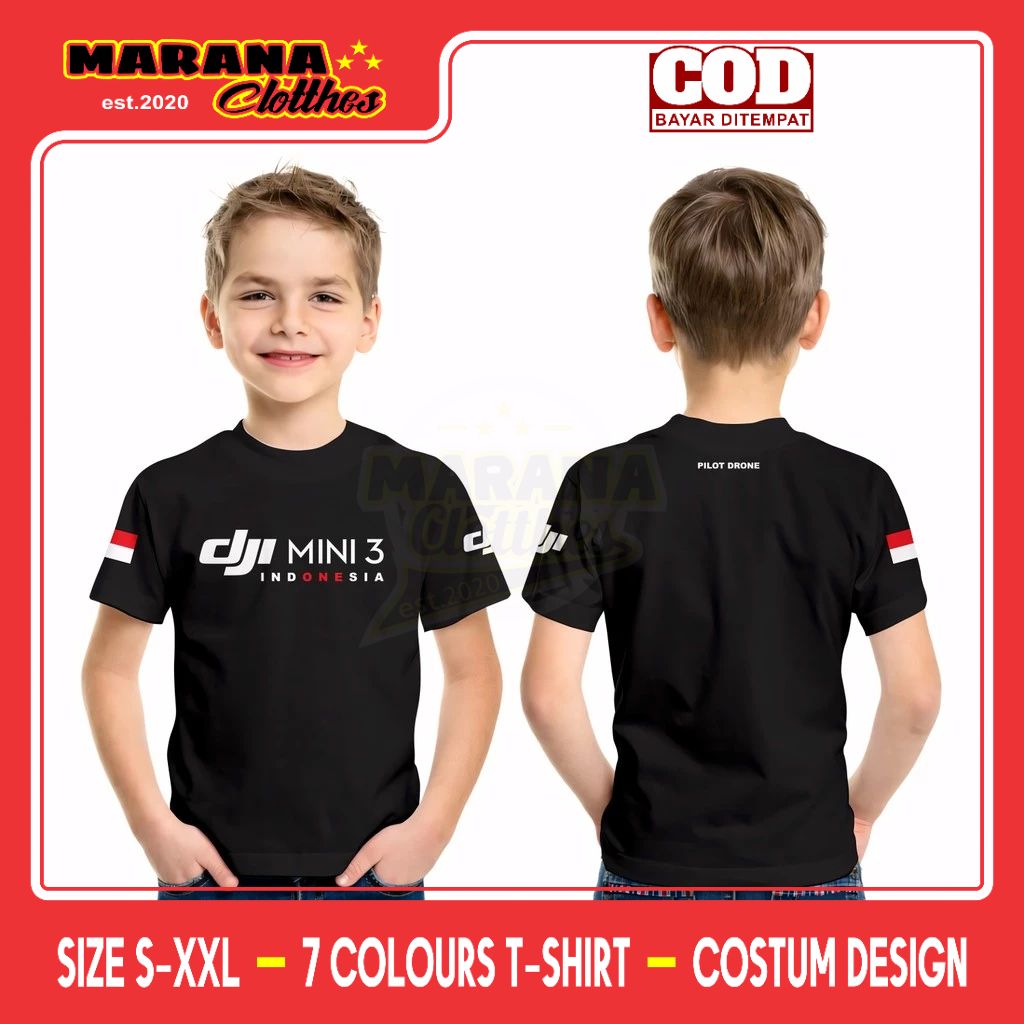 Kaos Anak  DJI Drone DJI Mini 3 Pilot Drone DB Kaos Distro