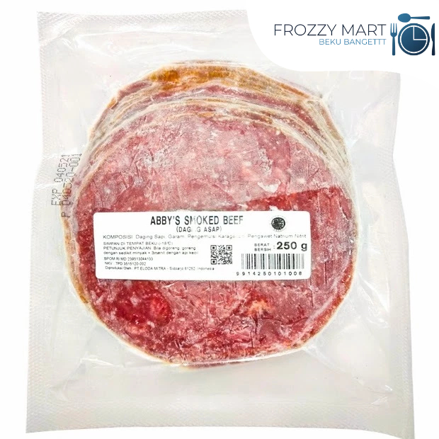 

ABBY'S Smoked Beef Slice 250gr Isi 10 | Daging Asap Sapi Siap Masak