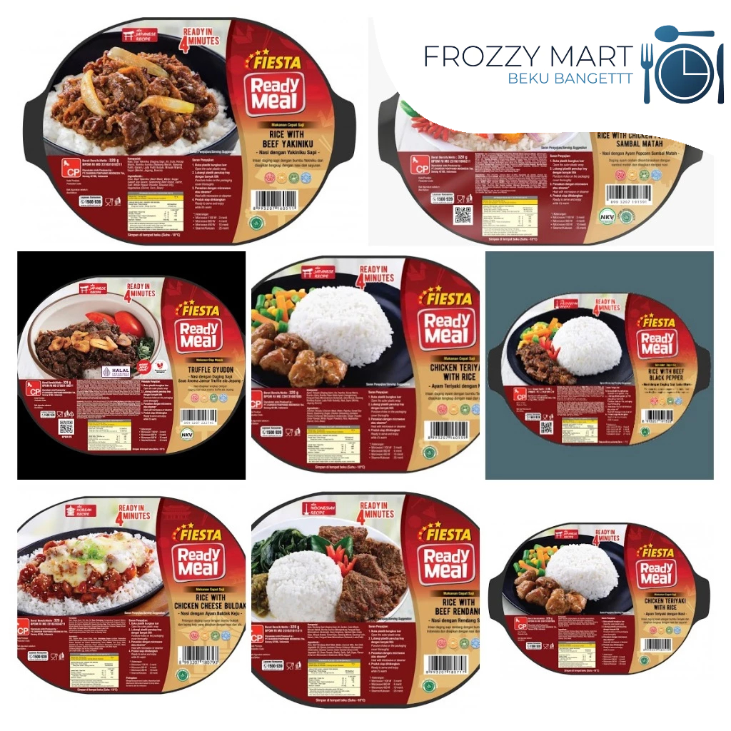 

Fiesta Ready Meal – Beef Black Pepper, Yakiniku, Rendang, Teriyaki, Bulgogi, Cheese Buldak