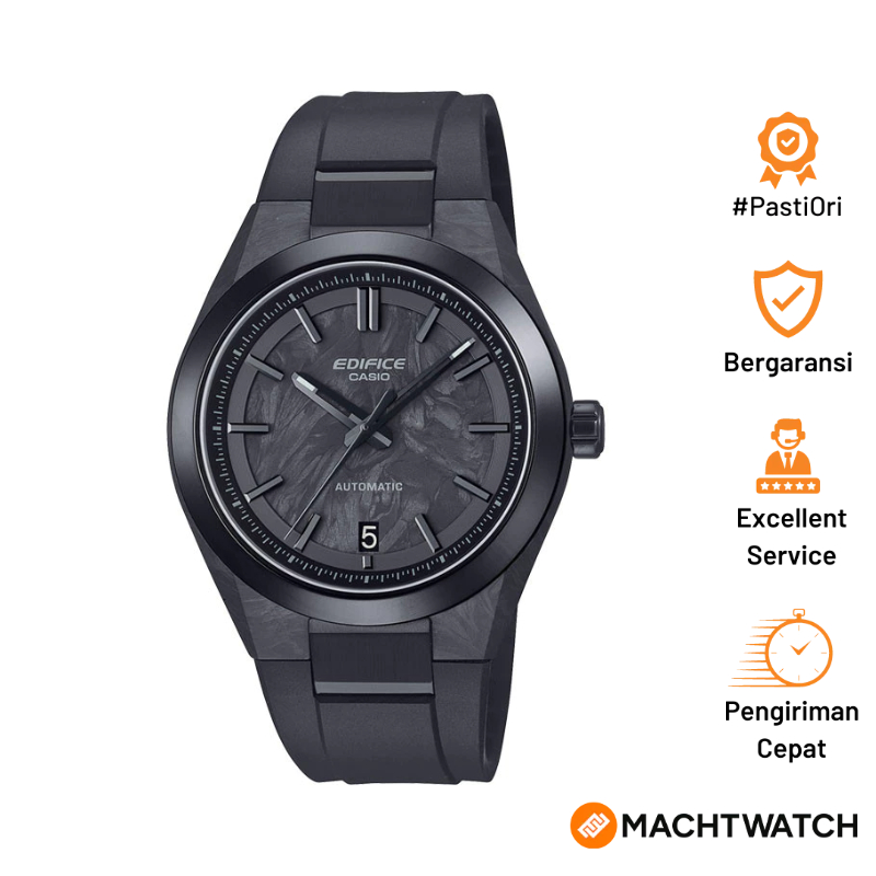 [PESTA HALILINTAR] Jam Tangan Pria Casio Edifice EFK-100XPB-1AJF Men Automatic Forged Carbon Black D