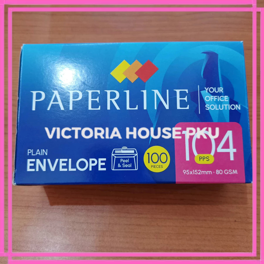 

VHP - 100 Lembar Paperline Amplop No 104 pps 80 gsm / AMPLOP PAPERLINE PPS PUTIH POLOS NO 104 PEAL & SEAL / AMPLOP PUTIH / AMPLOP UANG / AMPLOP SURAT