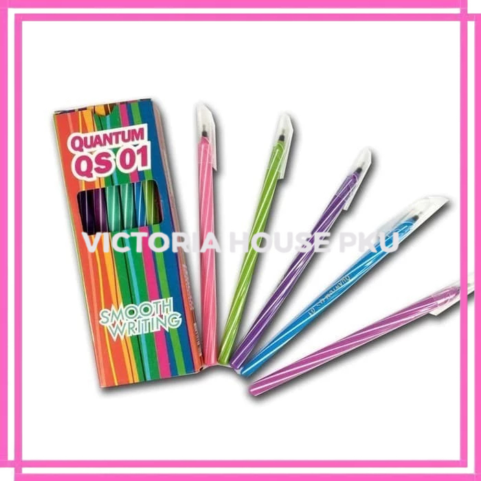 

VHP - 1 Pcs Pulpen Quantum QS 01 Lilin Ulir / Pena Ballpoint Bolpen Tinta Hitam