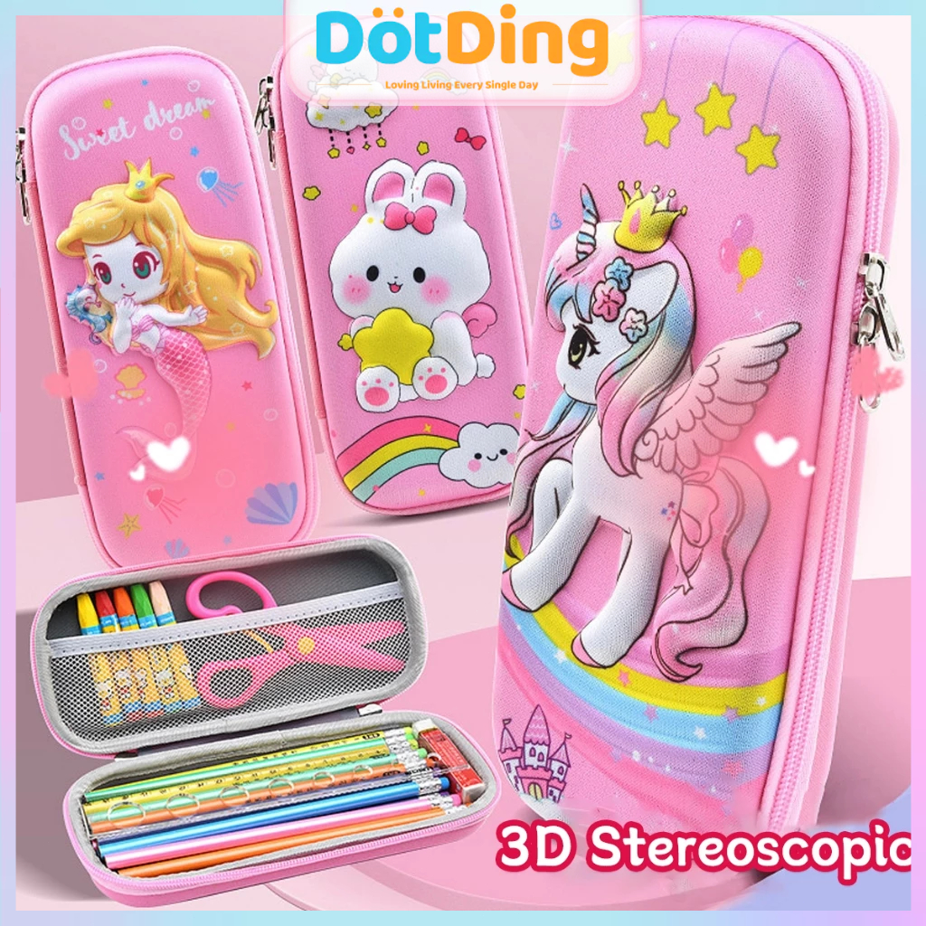 

3D Kartun Pensil Tiga Dimensi Kartun Pensil Multi-fungsi Kotak Penyimpanan Kapasitas Besar Alat Tul/3D Pencil Case Kawaii EVA Large Capacity Pencil Box Storage Waterproof Cute Pen Bag School Supplies Stationery A666