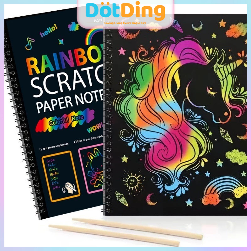 

Buku Lukisan Gesekan Kreatif Seni Handmade Berwarna -warni Mengikis Kertas Kertas Anak -anak Diy Graffiti Kantor Perlengkapan Kantor/Colorful Scratch Art Paper Colors Graffiti Creative DIY Sand Painting for Children H408