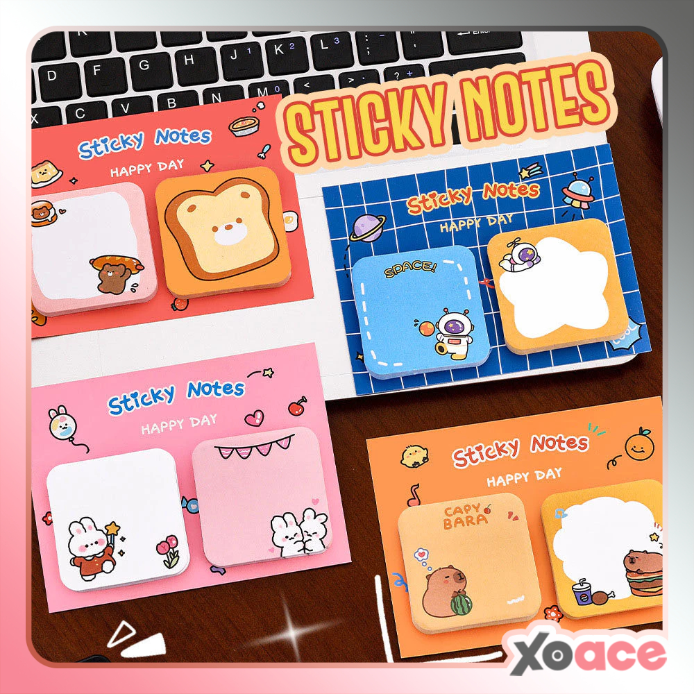 

Sticky Notes 60 Lembar Kotak Persegi Lucu Full Color Catatan Tempel Aesthetic DCA2402