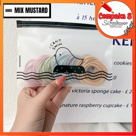 Ikat Rambut Karet Polos Elastis Gaya Korea Wanita / Karet Rambut / Karet Gelang Kucir Isi 100pc