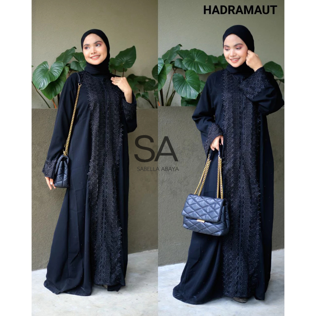 ABAYA ARAB SAUDI TURKEY INDIA RENDA IMPORT HADRAMAUT EXCLUSIVE BY GAMIS HITAM