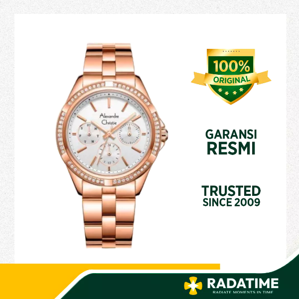 Jam Tangan Wanita Alexandre Christie 100% Original Rose Gold 2947 BFBRGSL