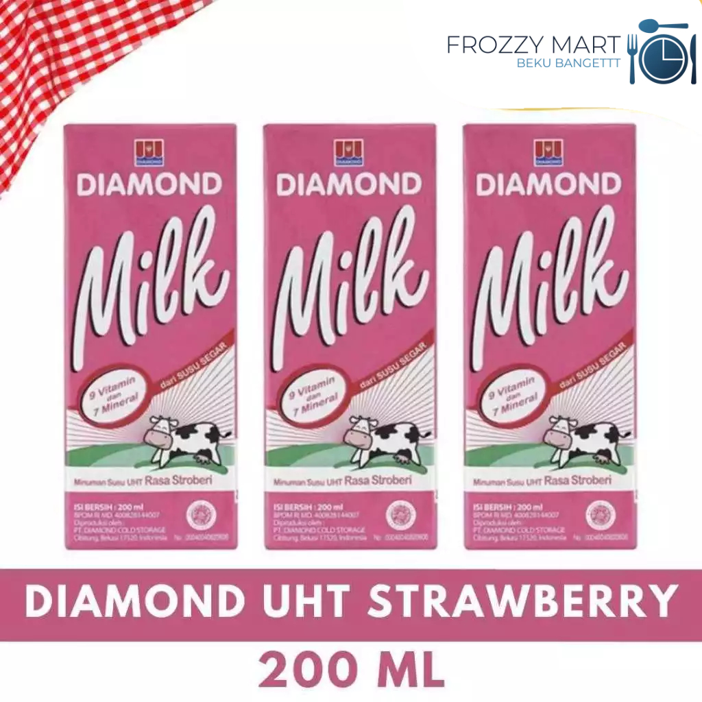 

Diamond UHT Milk Chocolate / Strawberry 200ml | Susu Steril Siap Minum