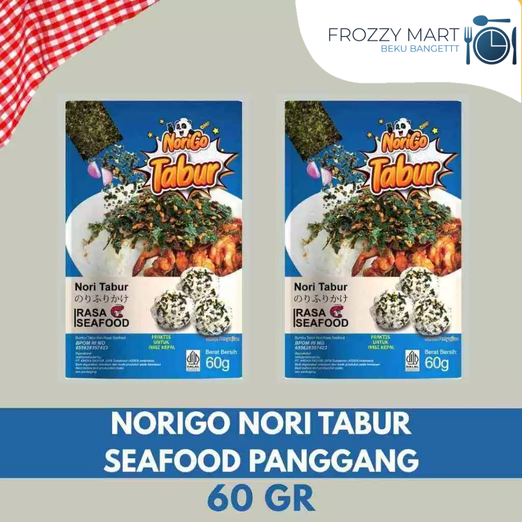 

NORIGO Nori Tabur 60gr – Rasa Original, Pedas, Sapi, Seafood Panggang–Rumput Laut Tabur Korea Gurih
