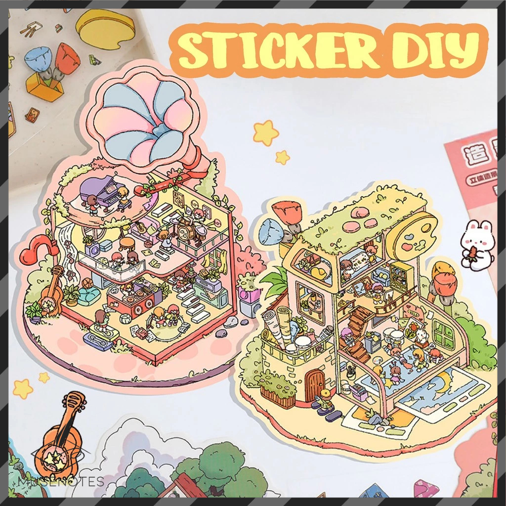 

Sticker DIY 3D Premium Dekorasi Viral Satisfying Arsitektur Landscape Mini Scene Miniature A-SK009