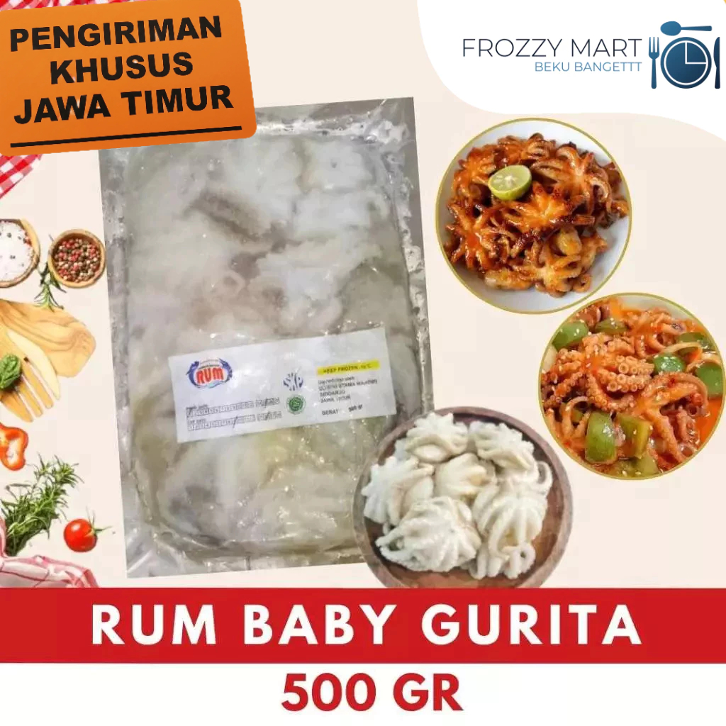 

RUM Seafood Beku – Baby Gurita 500gr, Gurita Potong 500gr, Ikan Dori Fillet 1kg | Praktis & Segar