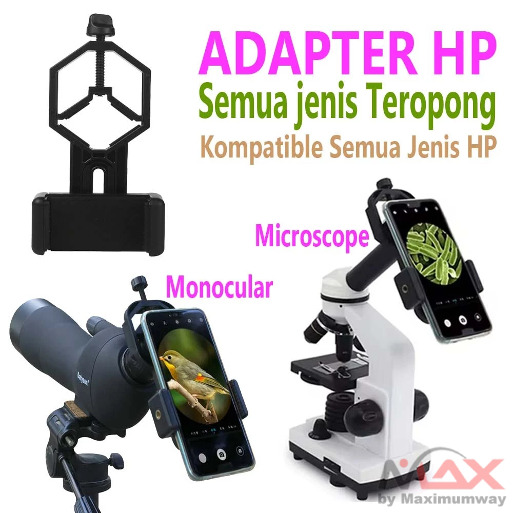 HP Adapter Holder Teropong Microscope Monocular Telescope Binocular SmartPhone Xiaomi Samsung Iphone