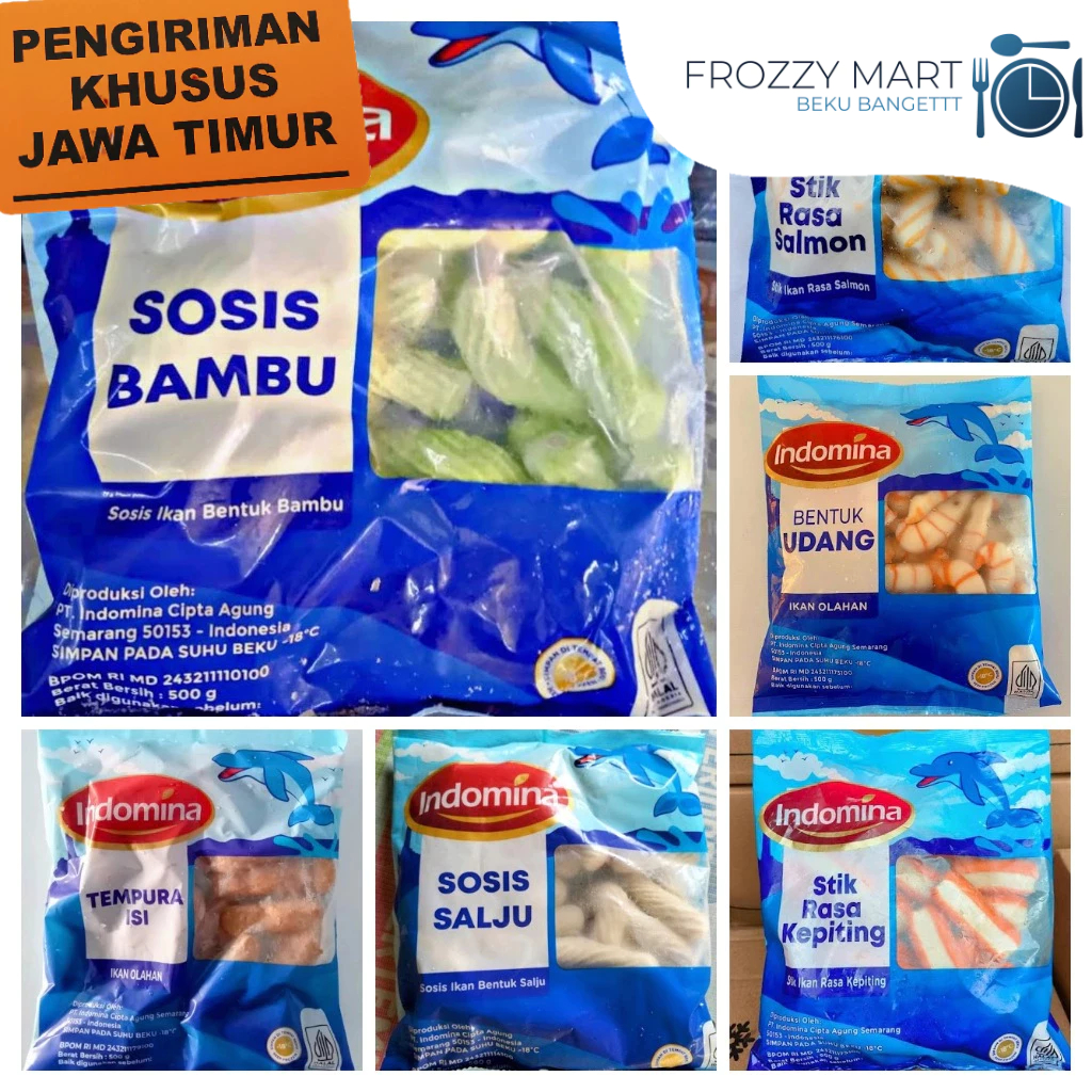 

Indomina Olahan Ikan Unik | Udang, Sosis Bambu, Sosis Salju, Stik Kepiting, Stik Salmon, Tempura