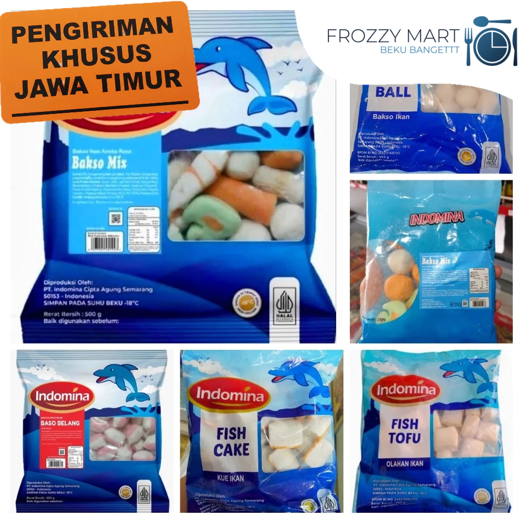 

Indomina Olahan Ikan Frozen | Bakso Ikan Mix, Fish Ball, Fish Cake, Tofu, Baso Belang | 500gr