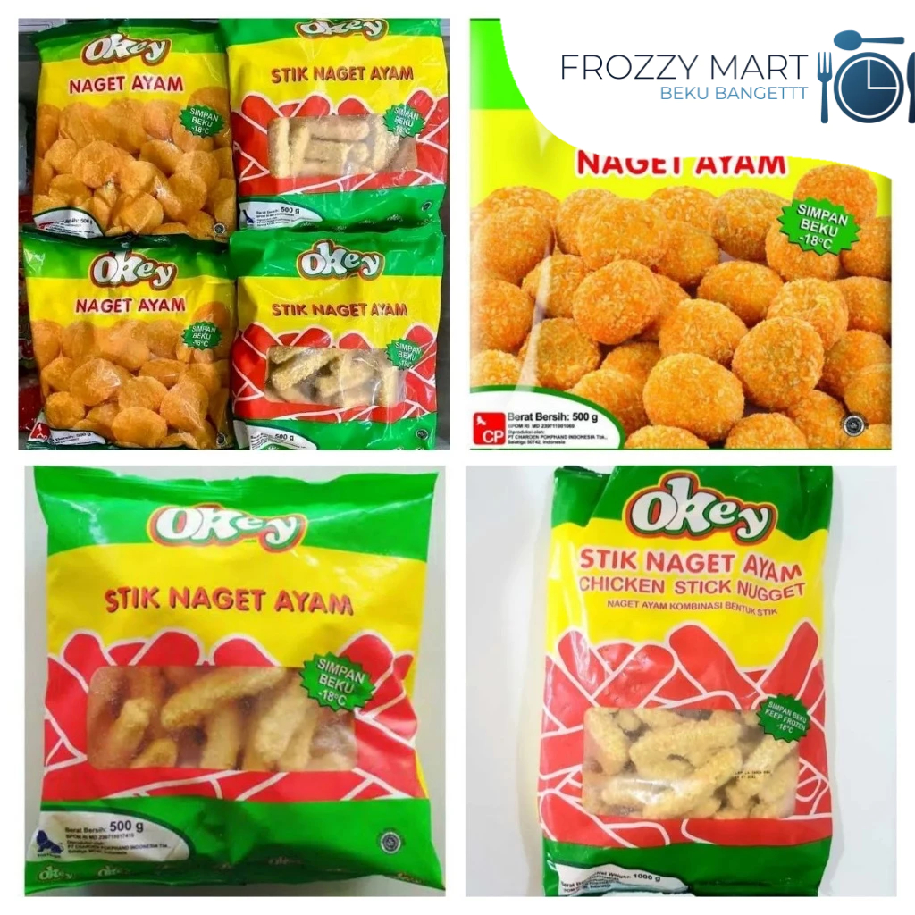 

Okey Nugget Ayam – Original / Stick | 500gr & 1kg | Enak, Renyah, Praktis!