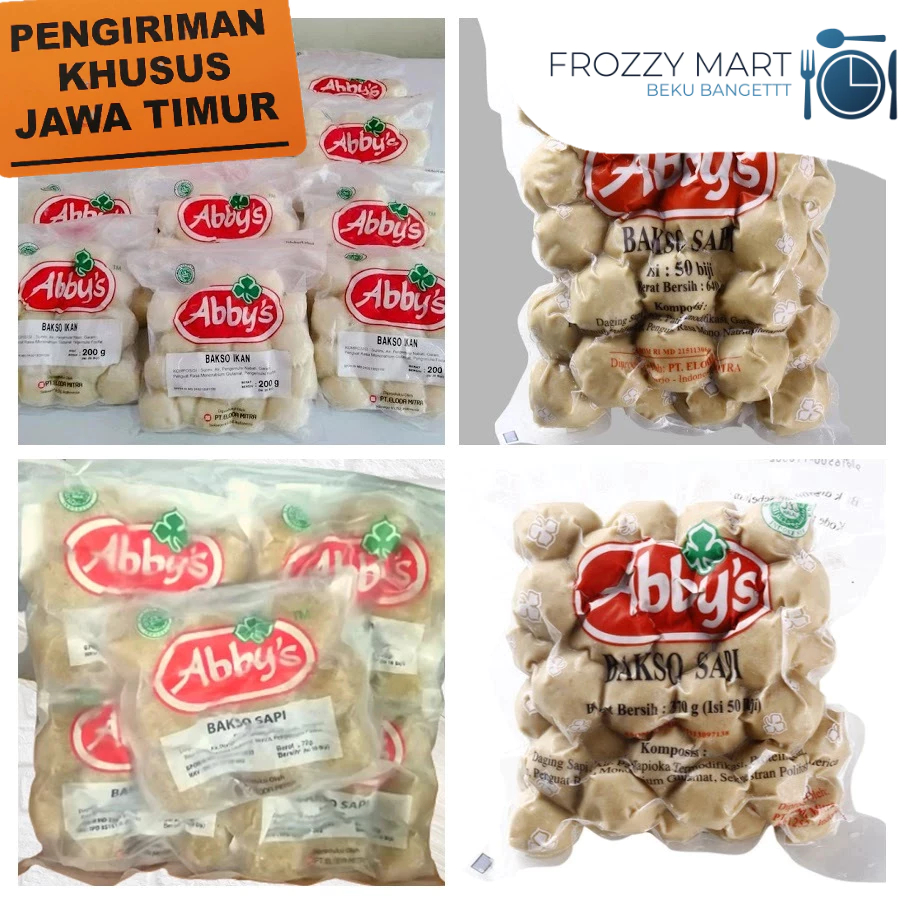 ABBY'S Bakso Ikan 200g isi 20 | Bakso Sapi Sachet 72g Isi 10 | Bakso Frozen Halal