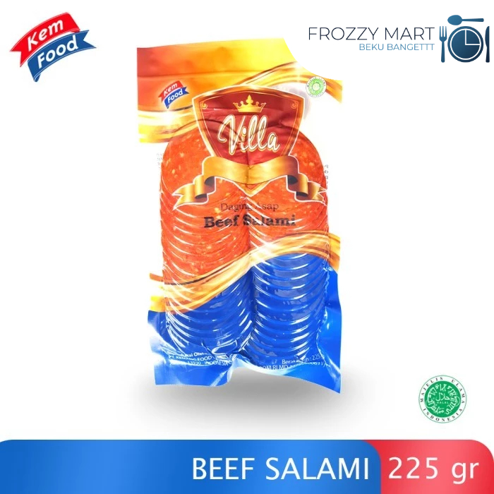 

KEMFOOD Villa Smoke Beef Salami 225gr | Daging Asap Iris Tipis Siap Makan | Smoke Beef Premium Halal