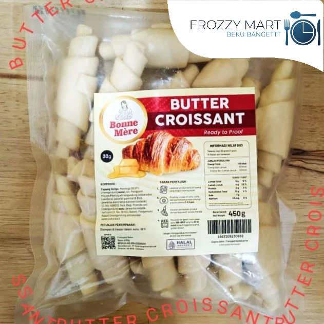 

BONNE MERE Croissant Butter / Plain 450gr – Isi 15 pcs | Frozen Croissant Siap Panggang!