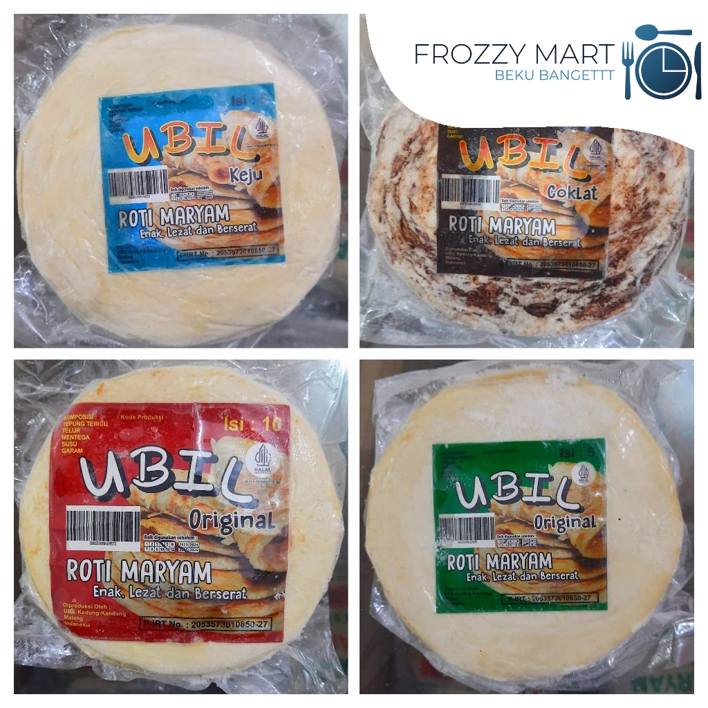 

UBIL Roti Maryam Original | Coklat | Keju – Ukuran 12cm Isi 5 / 10 pcs