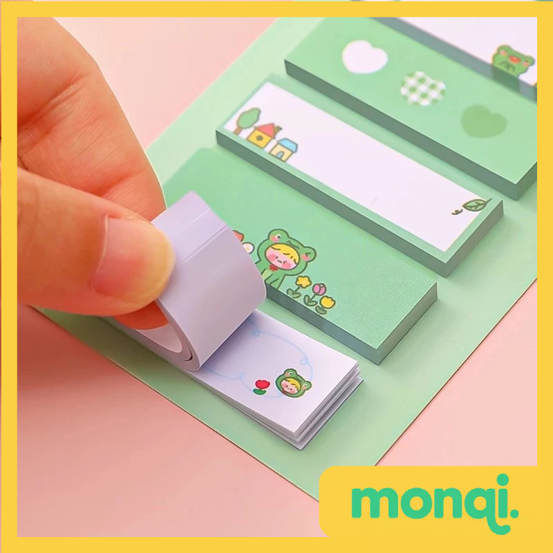 

MONQI Sticky Notes Lucu 6IN1 Tempelan Kertas Catatan 120 Lembar Notes Kertas Tempel Karakter Bear Frog Girl Pembatas Buku Cute Imut