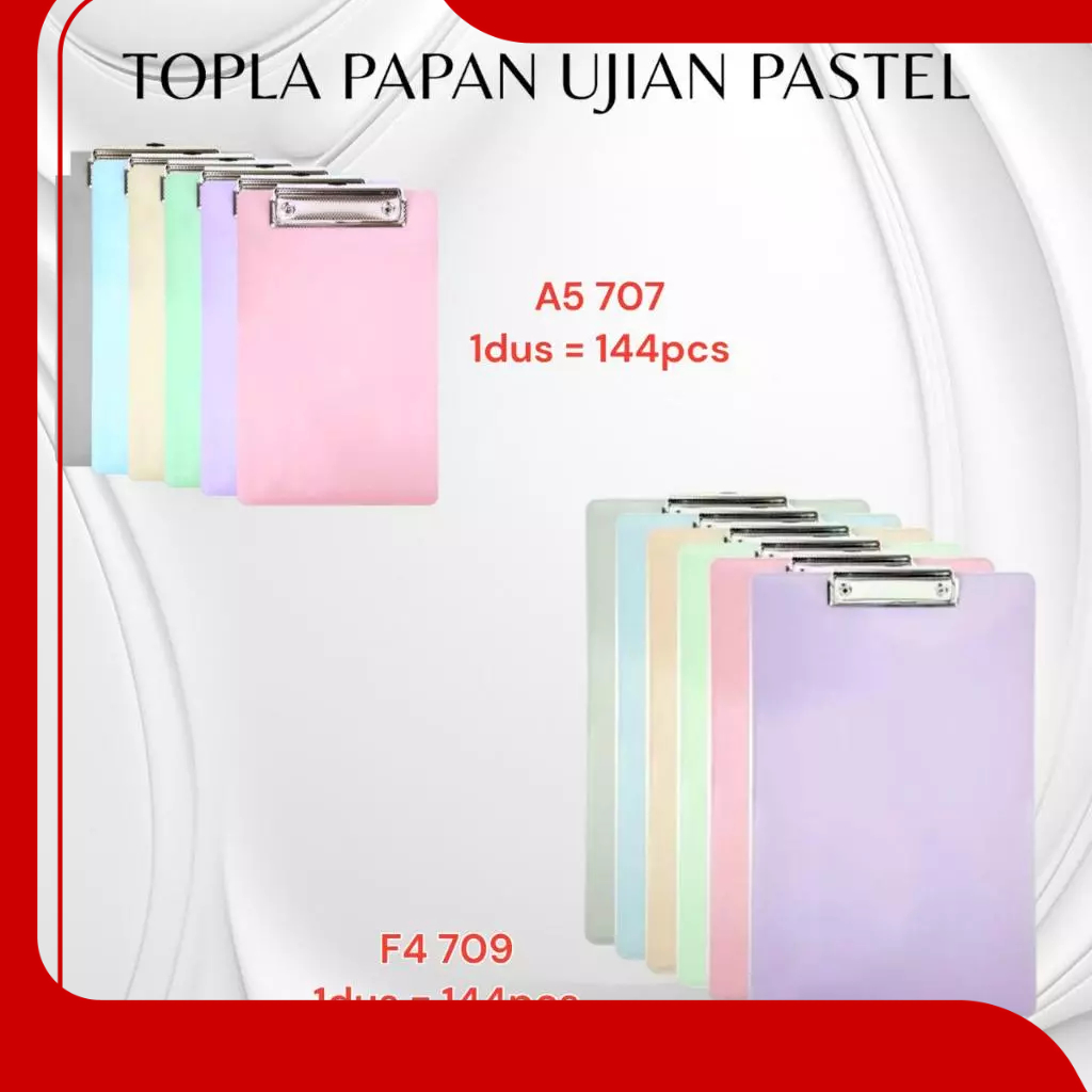 

PAPAN UJIAN WARNA PASTEL UKURAN A5/F4 / PAPAN JALAN UJIAN PASTEL