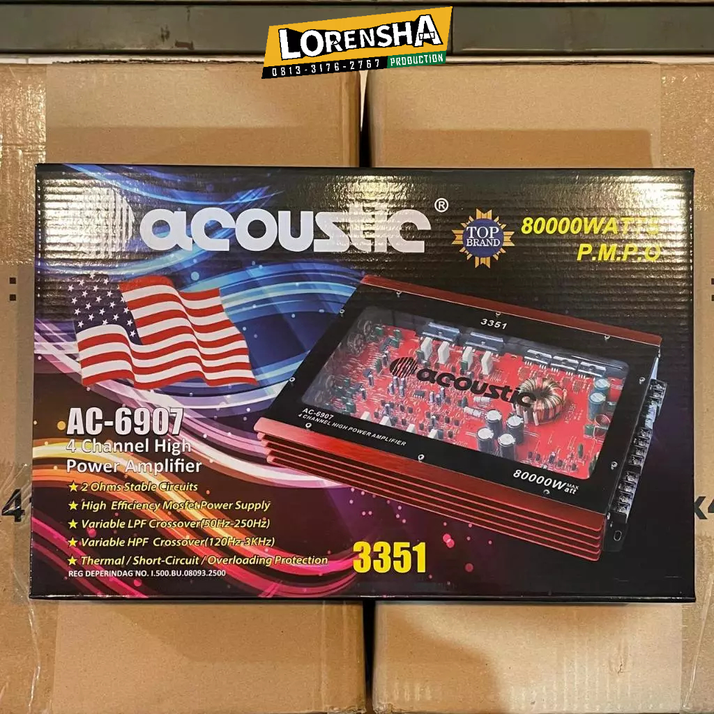 Power 4 Channel Acoustic AC-3351 Power Audio Mobil