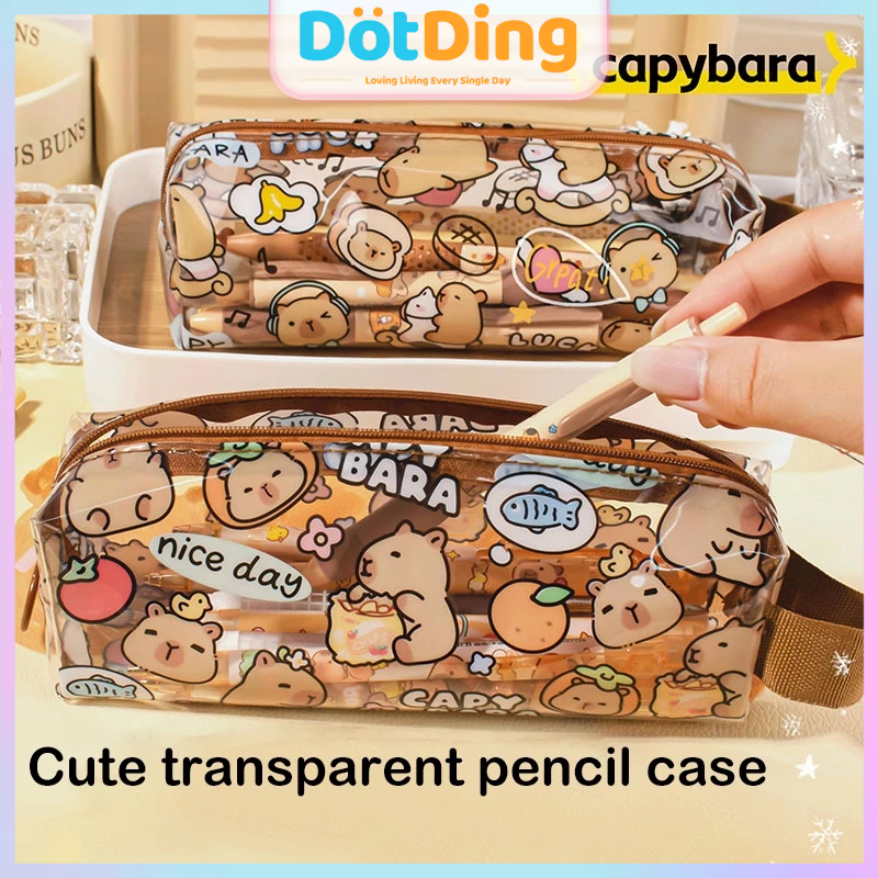 

Kasus pensil transparan kapibala kreatif baru pvc capybara capybar casing case bernilai tinggi pensil tahan air case pasokan kantor sekolah/ Cute Kapibala Pencil Case H646