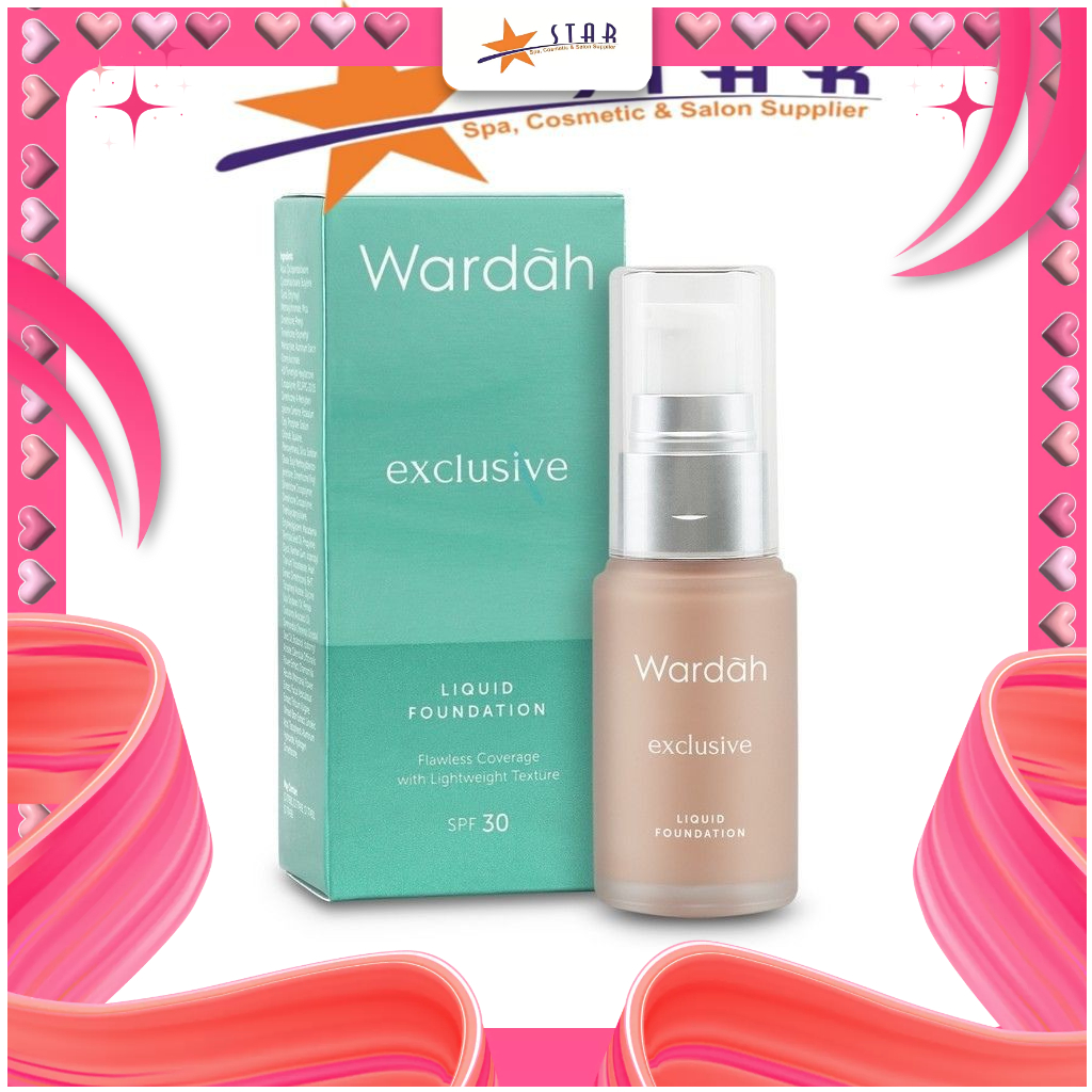 * STAR * Wardah Exclusive Liquid Foundation |Foundation Cair/Alas Bedak/Full Coverage/BB CC DD Cream