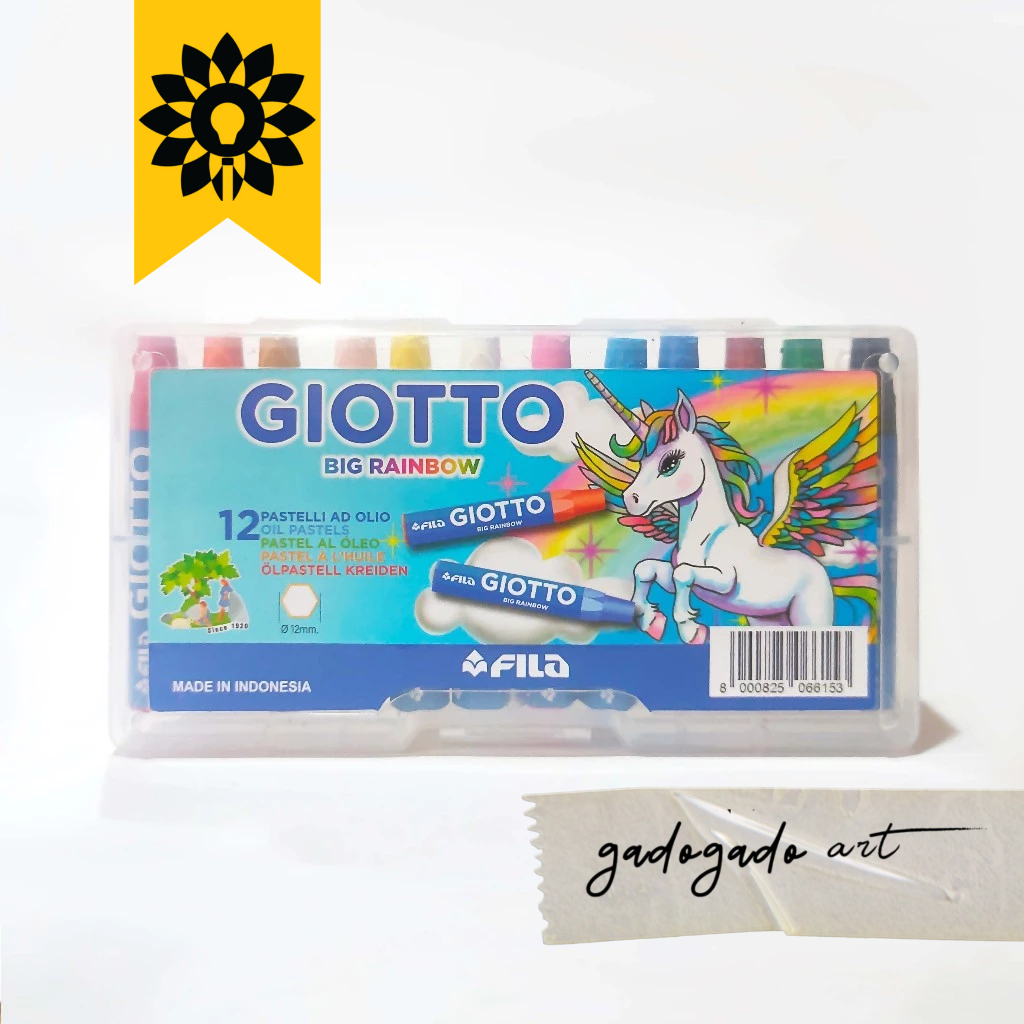 

Giotto Oil Pastel / Oil Crayon Big Rainbow 12 & 24 Warna - Warna Cerah, Untuk Anak, Kotak Plastik Kuat Anti Air dan Anti Patah