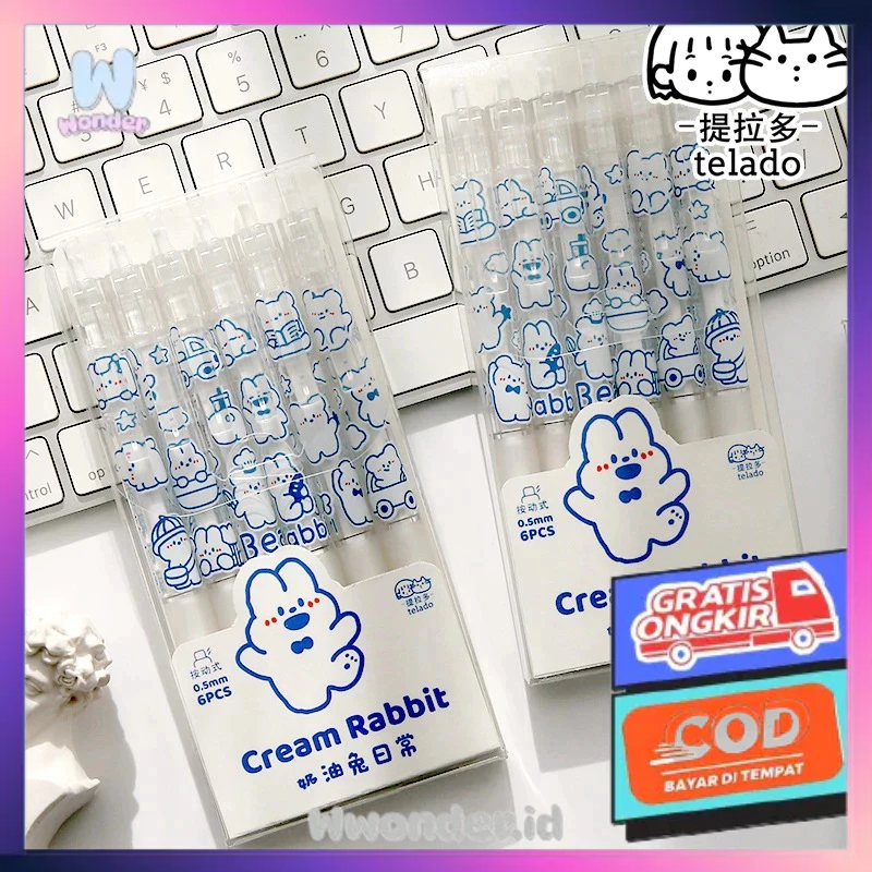 

WW Pena Cream Bear Pulpen Tinta Hitam Best Seller TLD27