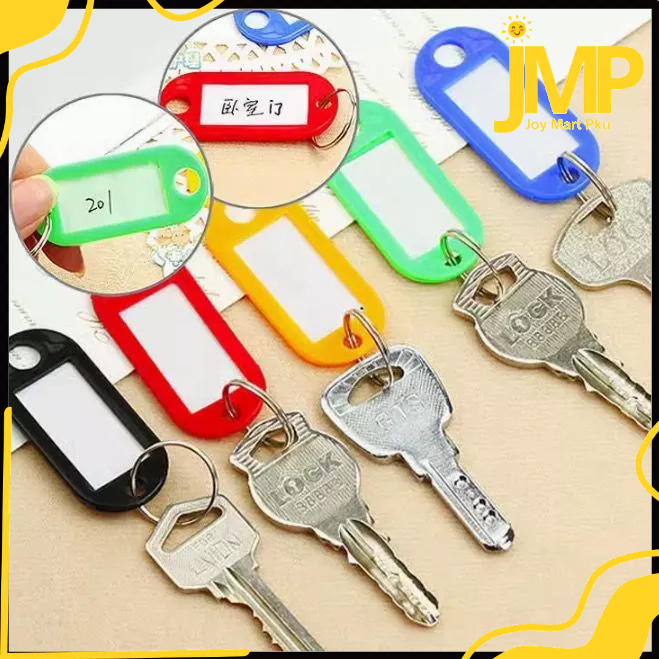 

JMP - 1Pcs Ganci Name Tag Gantungan Kunci Warna-Warni Label Nama Plastik Ganci Keychan Ring Name tag
