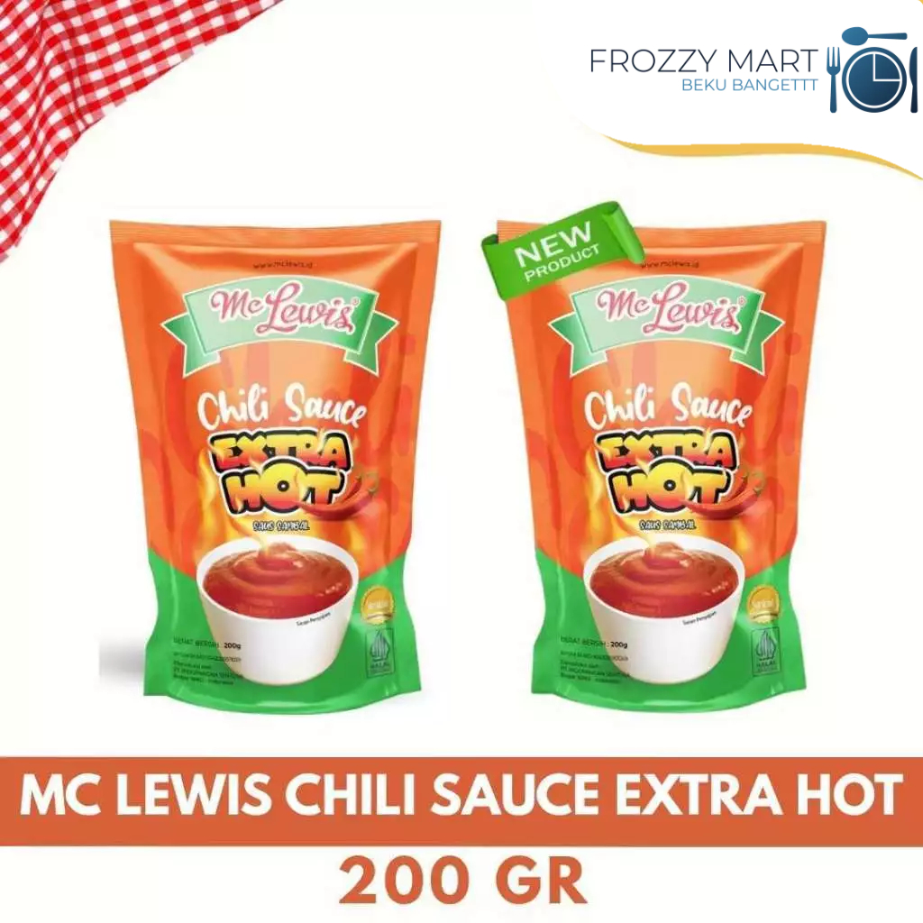 

MC LEWIS Chili Sauce Extra Hot 200gr / 500gr / 1kg – Saus Cabe Super Pedas Halal