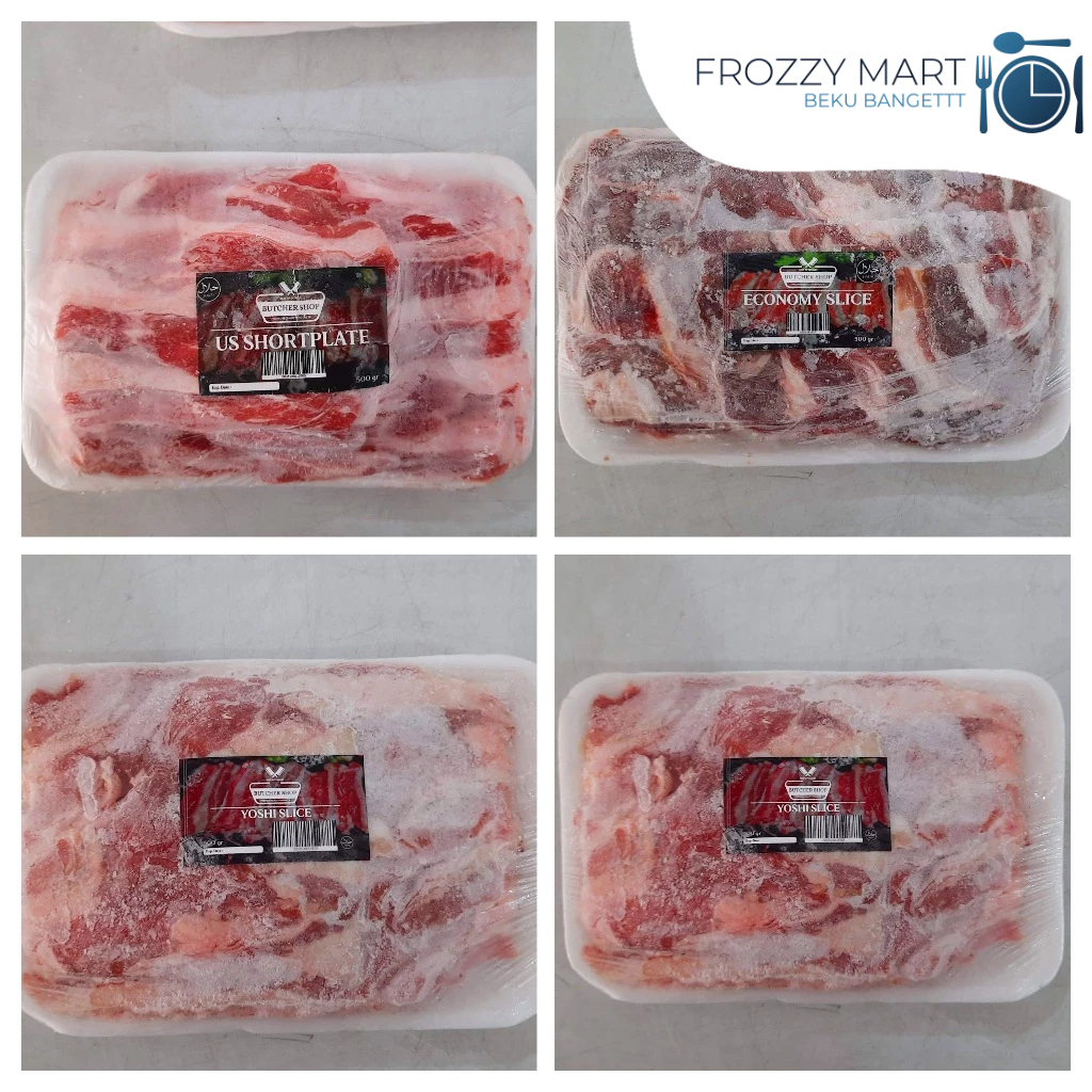 

BUTCHER Beef Slice Yoshinoya 500gr | US Short Plate Slice 500gr | Mix Slice Daging Sapi 500gr