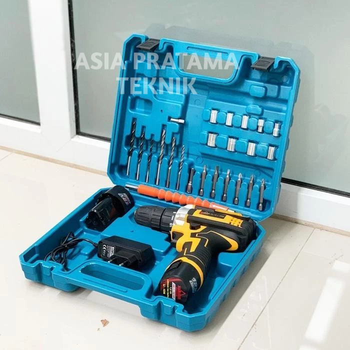 MESIN BOR BATERAI CORDLESS DRILL 12 V 12V YUKIDO ELLKA