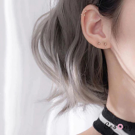 COD 1 Pasang Anting Titanium Bulat Kecil Anting Tulang Telinga Sederhana Perhiasan Hipoalergenik Ant