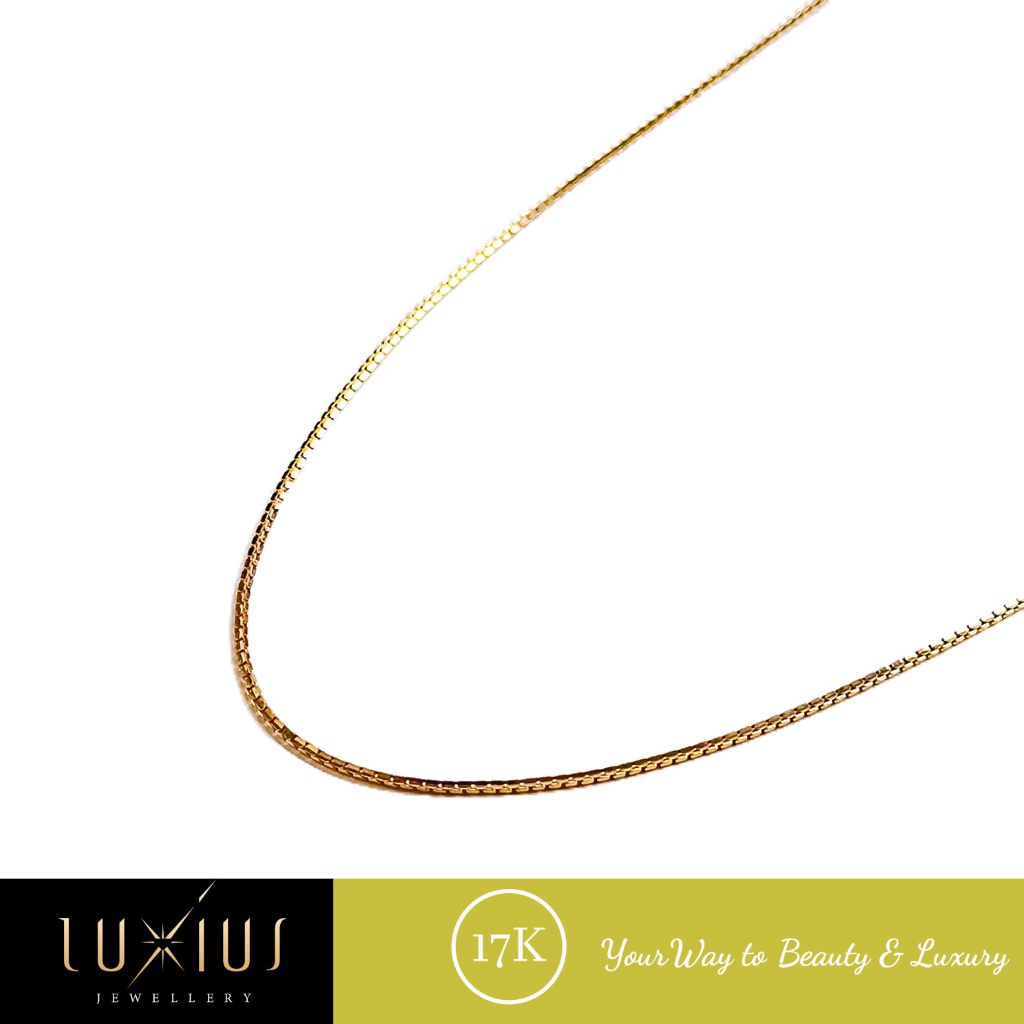 Kalung Emas Italy santa Rose Gold 17K Luxkl0097 luxius Jewellery