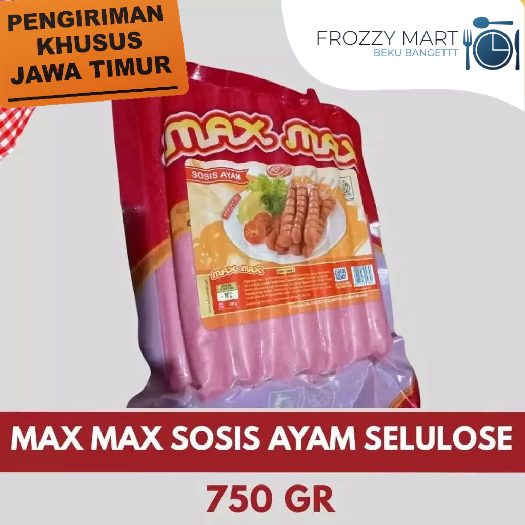 

MAX MAX Sosis Ayam Selulose 500gr & 750gr – Sosis Ayam Frozen untuk Masakan & Camilan