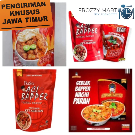 

BAPPER Baso Aci Sambel Mercon 170gr | Tulang Rangu 200gr | Seblak 120gr | Baso Aci Pedas Instan