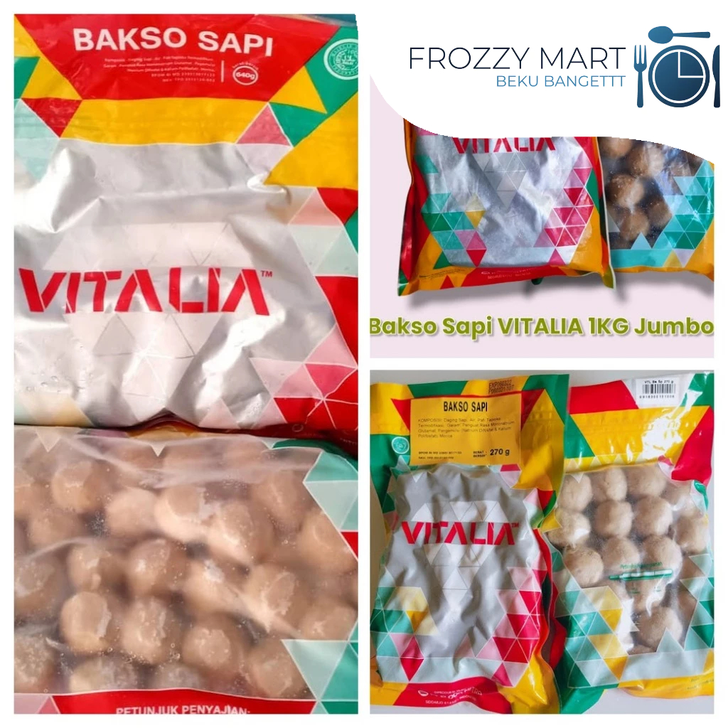

Vitalia Bakso Sapi isi 20/270gr, isi 50/640gr, isi 30/1kg Jumbo | Kenyal, Gurih, Dagingnya Berasa!