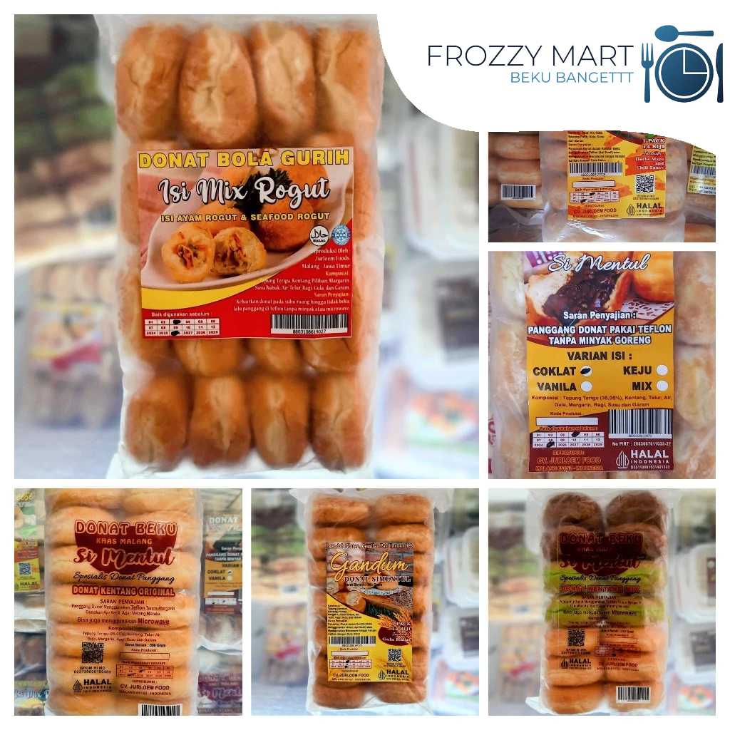 

JURLOEM Donat Frozen Ring Ori / Mix / Gandum / Cokelat / Garlic Cheese / Mix Gurih | Isi 14–16 Pcs